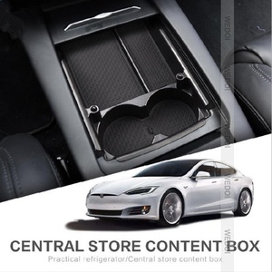 Boîte d'accoudoir de commande <span class=keywords><strong>centrale</strong></span> de voiture boîte de rangement organisateur de plateau conteneur de rangement accessoires pour <span class=keywords><strong>Tesla</strong></span> modèle <span class=keywords><strong>X</strong></span> modèle S - Product Image 2