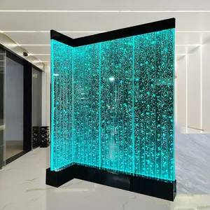 Spa And Salon Indoor Decoration Curved Bubble Panel Bent Led Bubble Wall Water Panel