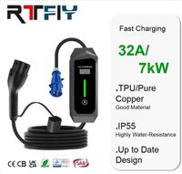 Meilleur prix pour chargeur EV portable AC 32A 7kW, charge rapide de véhicules électriques avec prise CEE, utilisation à domicile et en extérieur, IP65 en cas de forte pluie