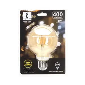 Bombilla LED de filamento G95 E27 4W Mbar, luz cálida, ahorro de energía, ideal para decoración y ambientes acogedores. - Product Image 3