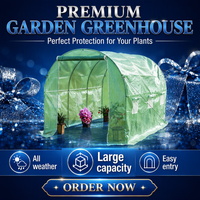 Serre de jardin portable 3x2x2m pour plantes, légumes et fleurs avec porte zippée