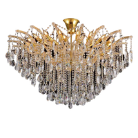 Lustre en cristal K9 Maria Theresa de luxe, petite taille, doré, pour salon, hôtel, villa, luminaire pour la maison