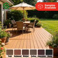 Plancher en bois composite WPC antidérapant de style moderne, imperméable, pour jardins extérieurs, cours, parcs, surface en bois grainé brossé