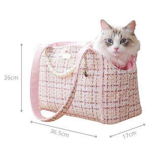 Borsa da Viaggio di Lusso in Tweed per Cani e Gatti di Design per Cuccioli e Gattini - Product Image 6