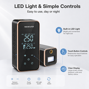 OEM ODM Portable Wireless Tire Inflator Multifunctional Car Air <b>Pump</b> With Tire Pressure Detect, Power Bank, LED Lighting & SOS - Product Image 6