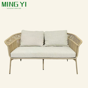 Ensembles de meubles de luxe en aluminium pour patio et jardin, 4 pièces, en rotin, avec coussins en tissu imperméable - Product Image 6