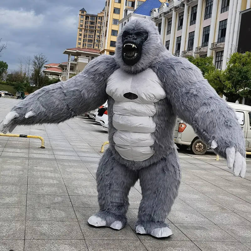 Pakaian Cosplay Maskot Mewah Balon Gorila 2 M/2.6 M Kustom Hewan Panda Harimau Gajah Beruang Koala Berjalan Kostum Maskot