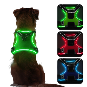 New Style 8 Color Led Pet <b>Dog</b> Luminous Harness With Led Light USB Rechargeable Light up Flashing Night Safety <b>Dog</b> Vest Harness - Product Image 1