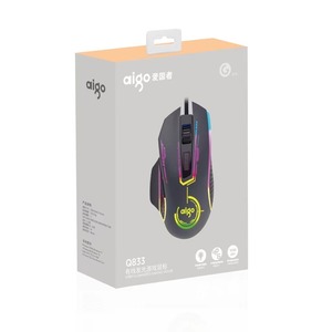 Aigo Q833 Wired Gaming <b>Mouse</b> 6D Buttons RGB Backlit Optical Sensor Right Hand Ergonomic Design USB for PC Laptop - Product Image 1