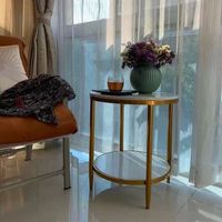 Petite table d'appoint ronde à double niveau, table basse de luxe pour salon, à placer près du canapé