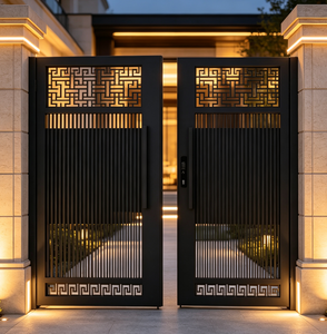 <b>Swing</b> Powder Coated Aluminum Gates Vertical Slat French Style Privacy Villa Side Gate For Courtyard - Product Image 2