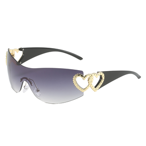 Lunettes de soleil monobloc <span class=keywords><strong>tendance</strong></span> Y2K européennes et américaines <span class=keywords><strong>2022</strong></span>, nouvelles lunettes de célébrité d'Internet pour femmes, lunettes transfrontalières - Product Image 1