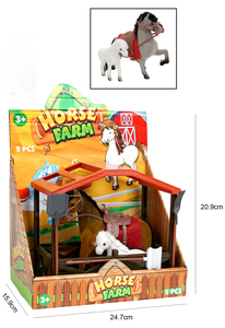 2021 नवीनतम खेत पशु मॉडल सेट प्लास्टिक घोड़ा स्थिर खिलौना - Product Image 3