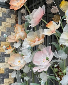 H-705 Organza gigante papavero Iris set di fiori finestra fiore artificiale Display decorazioni per eventi di nozze - Product Image 6