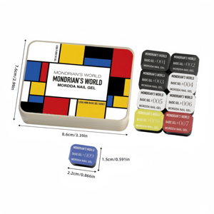 Mondrian เจลทาเล็บแบบมีไฟ LED ติดเล็บแบบสามมิติแบบฝรั่งเศสเพื่อความผ่อนคลายในการทำเล็บมือ - Product Image 6