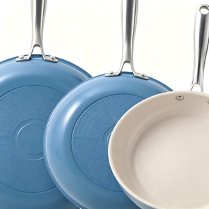 Set di 3 Padelle Antiaderenti in Ceramica, con Manico, Senza PFAS, Lavabili in Lavastoviglie, Adatte al <span class=keywords><strong>Forno</strong></span>, Blu Cielo - Product Image 5