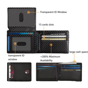 กระเป๋าสตางค์ผู้ชายสุดหรู ป้องกัน RFID สำหรับใส่บัตรเครดิต ดีไซน์มินิมอลบางเฉียบ พร้อมช่องใส่บัตรประชาชน - Product Image 3