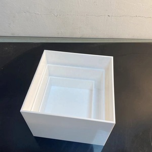 Tùy chỉnh bảng Acrylic Hộp màu trắng với logo Acrylic hiển thị thực phẩm tự chọn Riser vuông chủ cho tiệc cưới - Product Image 4