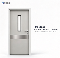 Porte battante médicale pour blocs opératoires, cliniques et salles blanches, porte d'hôpital avec surface HPL et plaque de protection en acier inoxydable