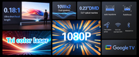 Projecteur portable intelligent 4K Full HD 1080P à triple laser à courte focale UST, avec système Android 13, Wi-Fi 5G, Bluetooth, 2+32 Go, et mise au point automatique – Nouveauté 2026