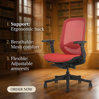 Nouvelle Chaise de Bureau Ergonomique en Maille, Inclinable et Pivotante, Confortable pour le Travail, Chaise de Direction Exécutive pour Conférence