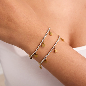 Ensemble de colliers en acier inoxydable et zircon avec pendentif étoile cœur pour bijoux de fête - Product Image 3