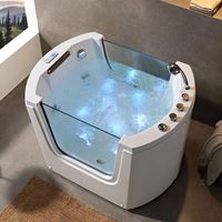 Baignoire Spa Bébé Moderne Autoportante de 48 Pouces avec Hydromassage à Air et LED pour Utilisation Intérieure