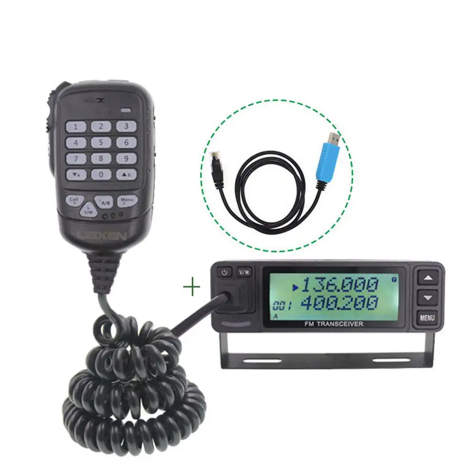 LEIXEN VV-898S 25W Dualband UHF VHF 136-480MHz Mobiler Transceiver Amateur VV898S Amateurfunk mit USB-Kabel PTT Auto Fahrzeug Radio