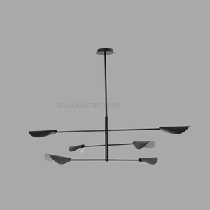 Lustre vintage style mid-century modern en laiton, luminaire suspendu pour salle à manger, chambre et salon - Product Image 5