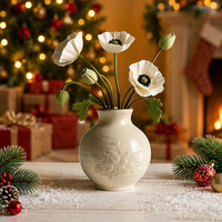 Vase en céramique transparente de grande taille, style Art déco, avec glaçure réactive, pour la décoration de table, à l'intérieur ou à l'extérieur, avec des fleurs