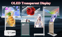 Nueva pantalla transparente OLED de 55 pulgadas de gran venta con sistema operativo incorporado, señalización Digital de museo de teatro interior