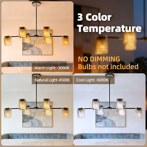 Lustre moderne simple et linéaire à plusieurs ampoules, luminaire de plafond en verre, suspension de luxe en cristal pour cuisine, salle à manger, bar - Product Image 4