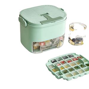 Press-Type Ice Cube Mold <b>Box</b> for Freezer, Easy Press to Release Ice, Ice Cube Tray with Storage Bin 2 Trays 1 Ice Bucket & Scoop - Product Image 1