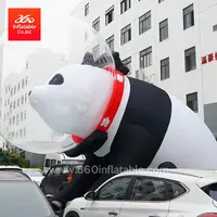 Надувная Рекламная модель с индивидуальным дизайном, мультяшная гигантская большая панда, надувные изделия на заказ