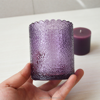 Pot en verre géométrique découpé unique de style nordique, décoratif et luxueux, pour bougie