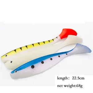 공장 맞춤형 부드러운 플라스틱 낚시 미끼 슈퍼 소프트 미끼 22.5cm 인치 시뮬레이션 큰 물고기 소프트 미끼 바다 낚시