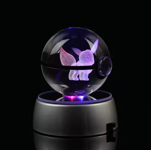 Support de lumière LED Pokemon de 5cm avec lampe de sphère de cristal imprimé UV verre brillant poli <span class=keywords><strong>Pokeball</strong></span> enfants cadeaux de noël - Product Image 6