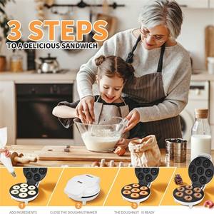 Máquina para Hacer Postres, Waffles y Donas, <span class=keywords><strong>Mini</strong></span>, Automática, Antiadherente, Apta para Niños, Uso Doméstico y Comercial - Product Image 2