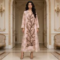 Robe Abaya Vintage pour Femmes, Vêtement Islamique de Dubaï, Couleur Unie, Manches Longues, Hijab, Grande Taille, Style Turc pour l'Aïd, en Rayonne