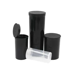 Black 6 13 19 30 60 90 Dram Medical Plastic Vials with Squeeze Pop Top Cap Flower Containers