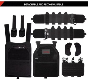 Vendita calda gilet tattico grigio poliestere 1000D a sgancio rapido Molle supporto per attrezzatura di sicurezza per difesa personale all'aperto - Product Image 4