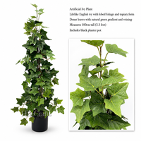 Planta Artificial de Hiedra de 100 cm (3.3 pies) al por Mayor, Ecológica, Resistente a los Rayos UV, Enredadera Verde Artificial en Maceta para Hogar y Oficina