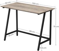 Bureau de travail industriel de style 100x50x75 cm