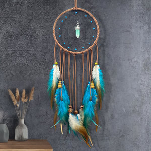 JIN PENG <span class=keywords><strong>Atrapasueños</strong></span> artesanal de 40 cm con plumas, ecológico, para decoración de pared en el hogar, bodas, cumpleaños, regalo - Product Image 4