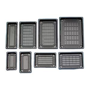 ขายส่งที่นิยมมากที่สุด Ps ป้องกันหมอกที่จะไปทิ้ง1105สีดำสี่เหลี่ยมผืนผ้าพลาสติกซูชิบรรจุภัณฑ์ภาชนะ/กล่อง/ถาด - Product Image 5