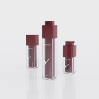 Flacon pompe sans air carré 15ml 30ml 50ml en ABS PP pour lotion, crème, shampoing, nettoyant visage, logo personnalisé