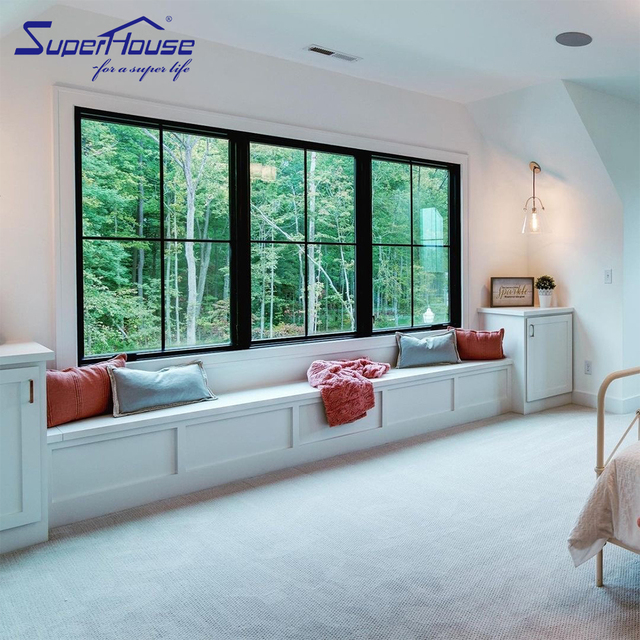 Hurricane Arch Fixed House Window with Bullet-Proof Glass and Stainless Steel Screen Netting Aluminum Alloy Frame