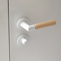 Serrure de porte de chambre en bois de noyer, en alliage de zinc, silencieuse, pour porte intérieure en bois massif, poignée symétrique, barres de traction d'entrée