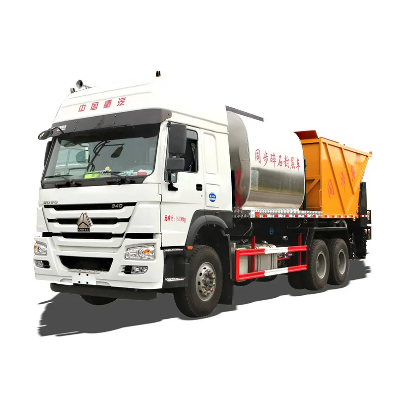 China low price 220hp 4*2 Road Construction paver machinery asphalt spraying spreadr Synchronous gravel Sealing truck AW38