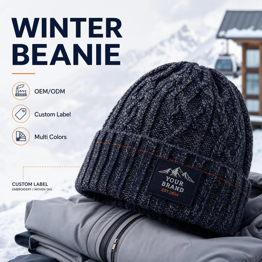Professional Manufacture Custom Knit Beanie Hat High Quality Winter Sport Cap